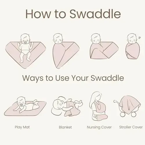 Konssy Baby Girl Yangi tug'ilgan chaqaloqlar uchun qabul qilish adyoli, bosh bandi to'plami, chaqaloqni o'rash, bolalar uchun o'rash - 5