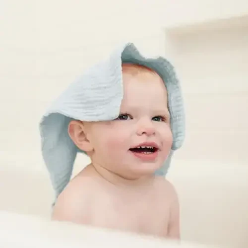 Konssy Baby Muslin Washcloths 7-Pack, 100% Cotton Baby Bath Washcloths, Soft & Absorbent Wash Cloths and Burp Cloths for Newborn Kids Girls & Boys, 11x11 inches - 6