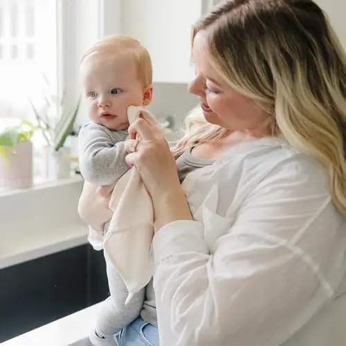 Konssy Baby Muslin Washcloths 7-Pack, 100% Cotton Baby Bath Washcloths, Soft & Absorbent Wash Cloths and Burp Cloths for Newborn Kids Girls & Boys, 11x11 inches - 3