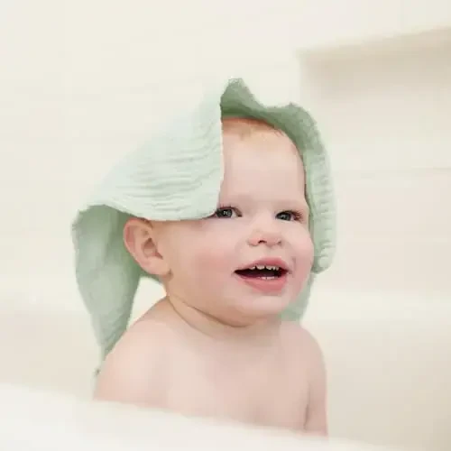 Konssy Baby Muslin Washcloths 7-Pack, 100% Cotton Baby Bath Washcloths, Soft & Absorbent Wash Cloths and Burp Cloths for Newborn Kids Girls & Boys, 11x11 inches - 6