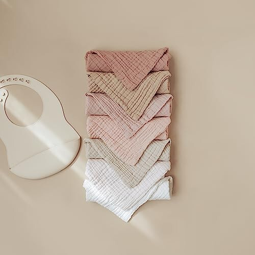 Konssy Baby Muslin Washcloths 7 Pack - 100% Cotton Baby Bath Washcloths, Soft Baby Wash Cloths and Absorbent Burp Cloths for Newborn Kids Girls and Boys, 11x11 inches - 7