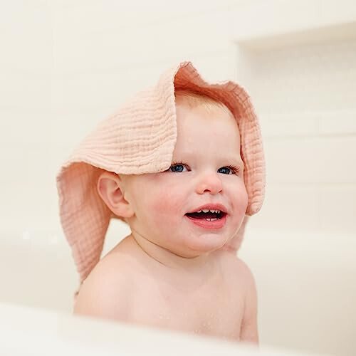 Konssy Baby Muslin Washcloths 7-Pack, 100% Cotton Baby Bath Washcloths, Soft & Absorbent Wash Cloths and Burp Cloths for Newborn Kids Girls & Boys, 11x11 inches - 5