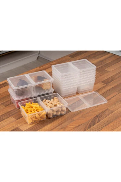 Контейнер для хранения с перегородками 1,5 литра 10 штук, подходит для микроволновой печи, холодильника и морозильника PP5 - 2