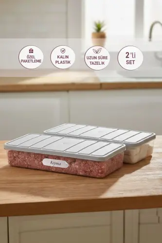 Контейнер для хранения Selka Home Nora 2 шт. мини - светло-серый -( 1,2 литра ) - 1