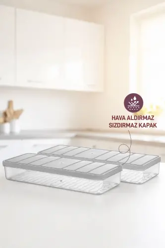 Контейнер для хранения Selka Home Nora 2 шт. мини - светло-серый -( 1,2 литра ) - 3