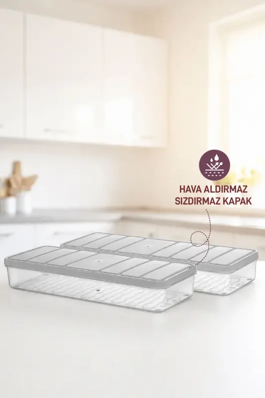 Контейнер для хранения Selka Home Nora 2 шт. мини - светло-серый -( 1,2 литра ) - 3