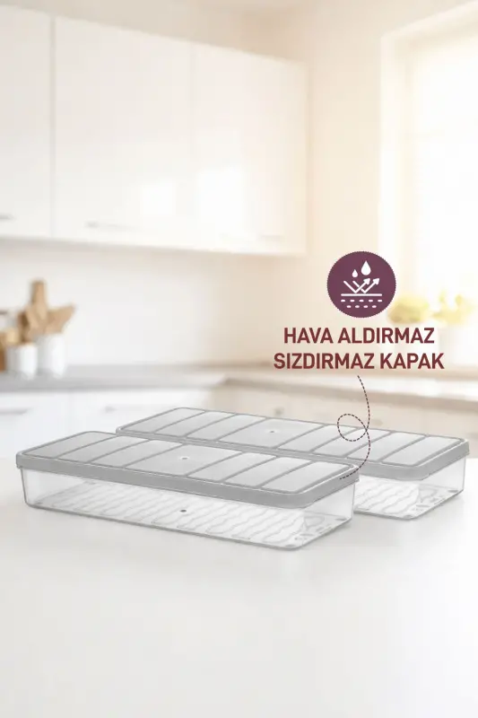 Контейнер для хранения Selka Home Nora 2 шт. мини - светло-серый -( 1,2 литра ) - 4
