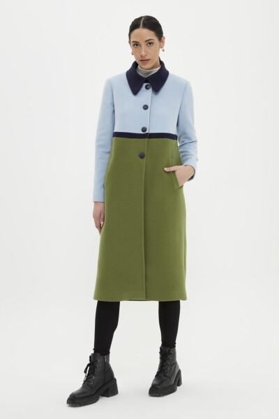 Kontrast Rangli Tugmachali Kashta Palto - 3