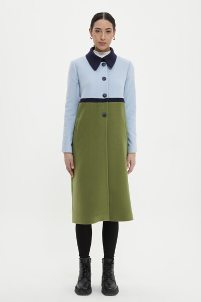 Kontrast Rangli Tugmachali Kashta Palto - 4