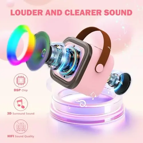 Koolcover Mini Karaoke Machine for Kids Adults, Portable Bluetooth Speaker (Pack of 2) - KOOLCOVER (1)