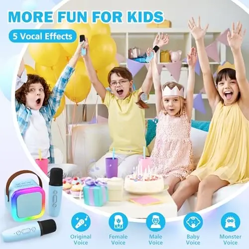Koolcover Mini Karaoke Machine for Kids Adults, Portable Bluetooth Speaker (Pack of 3) - 3