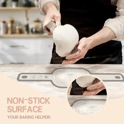 Koolstuffs Silicone Bread Sling for Dutch Oven, 2 PCS Non-Stick & Easy Clean Reusable Silicone Bread Baking Mat with Long Handles, Easy to Transfer Sourdough Bread, Gray - 2