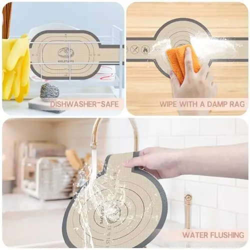 Koolstuffs Silicone Bread Sling for Dutch Oven, 2 PCS Non-Stick & Easy Clean Reusable Silicone Bread Baking Mat with Long Handles, Easy to Transfer Sourdough Bread, Gray - 3