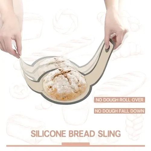 Koolstuffs Silicone Bread Sling for Dutch Oven, 2 PCS Non-Stick & Easy Clean Reusable Silicone Bread Baking Mat with Long Handles, Easy to Transfer Sourdough Bread, Gray - 4