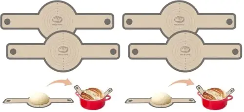 Koolstuffs Silicone Bread Sling for Dutch Oven, 2 PCS Non-Stick & Easy Clean Reusable Sourdough Mat, Sourdough Bread Baking Supplies, Tools ＆ Accessories (Pack of 2) - 1