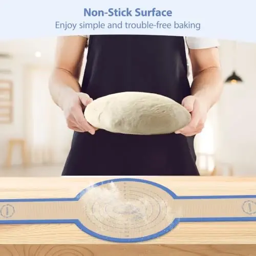 Koolstuffs Sourdough Silicone Bread Sling for Dutch Oven, 2 Pack | Long Handles for Dough Transfer, Nonstick Bread Release, Dishwasher Cleanup, Flexible Reusable Design, Round, Dark Blue - 3
