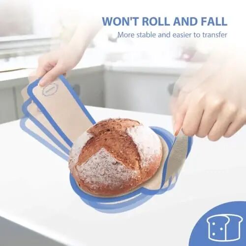 Koolstuffs Sourdough Silicone Bread Sling for Dutch Oven, 2 Pack | Long Handles for Dough Transfer, Nonstick Bread Release, Dishwasher Cleanup, Flexible Reusable Design, Round, Dark Blue - Koolstuffs (1)