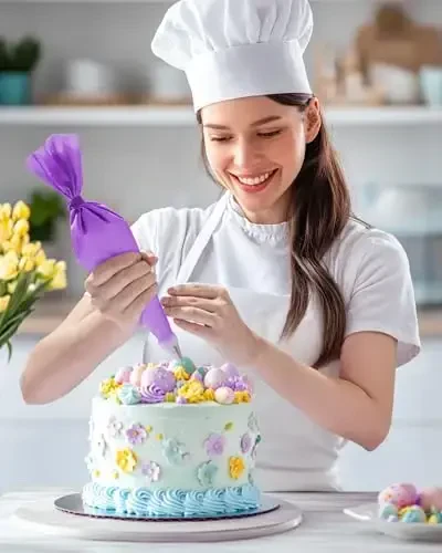 Kootek 32 dona pirojnoe torbalari va uchi 24 dona muzlatgichli pirojnoe uchi, 2 dona qayta ishlatiladigan xamir torbalari 12 dyuym, qayta ishlatiladigan muzlatgichli pirojnoe torbalari va uchi, tortlarni bezash uchun to'plam печенье, kекс - 5