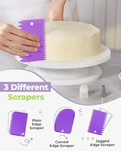 Kootek 32-Piece Piping Bags and Tips Set with 24 Icing Piping Tips, 2 Reusable Pastry Bags 12 Inch, Reusable Piping Icing Bags and Tips, Cake Decorating Kit for Frosting Cookie, Cupcake - 3