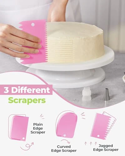 Kootek 32-Piece Piping Bags and Tips Set with 24 Icing Piping Tips, 2 Reusable Pastry Bags 12 Inch, Reusable Piping Icing Bags and Tips, Cake Decorating Kit for Frosting Cookie, Cupcake - 3