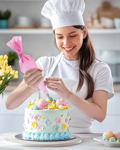 Kootek 32-Piece Piping Bags and Tips Set with 24 Icing Piping Tips, 2 Reusable Pastry Bags 12 Inch, Reusable Piping Icing Bags and Tips, Cake Decorating Kit for Frosting Cookie, Cupcake - 5