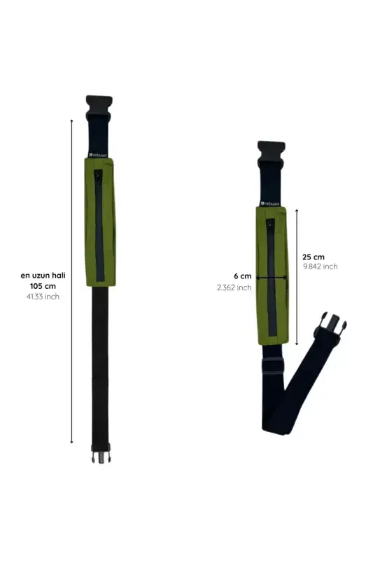 Koʻp funksiyali sportchi bel sumkasi - Toʻq yashil - 2