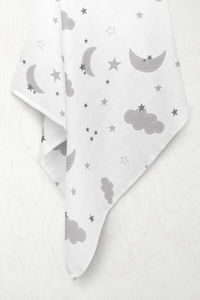 Ko'p maqsadli muslin chaqaloq adyol Kulrang bulut - Xl 75x100 sm - WHEEPPO (1)