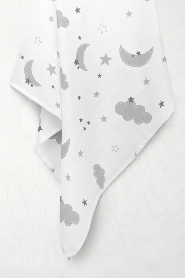 Ko'p maqsadli muslin chaqaloq adyol Kulrang bulut - Xl 75x100 sm - 2