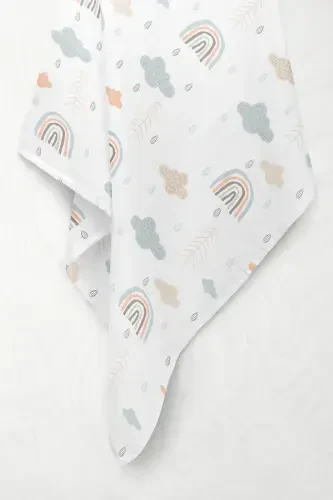 Koʻp maqsadli muslin chaqaloq adyoli kamalak - Xl 75x100 sm-kamalak - 2