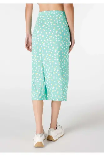 Ko‘p rangli, yirtiq detallari, slim fit midi yubka. - COLIN'S (1)