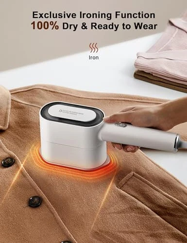 KopBeau Steamer for Clothes,2-in-1 Clothes Steamer & Iron for Wrinkles Remover,NTC Precision Ironing Protects Clothes,14 Min of Continuous Steam,1000W Travel Steamer for Travel and Home Use,White - 5