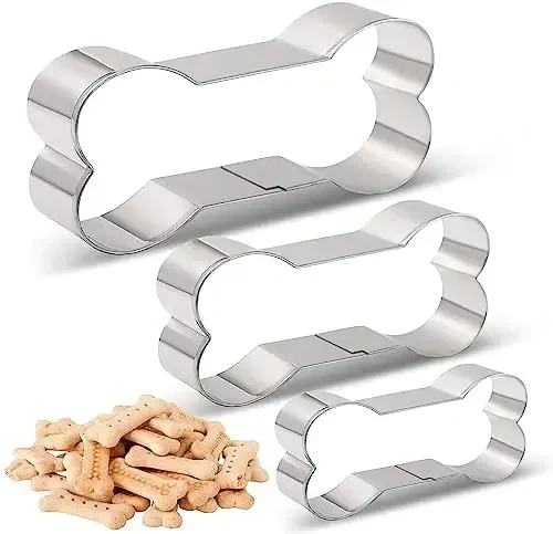Dog Treats Cookie Cutters,Dog Bone Shape Cookie Cutters set Stainless Steel Biscuit Mold for Dog Cat Homemade Treats - 2