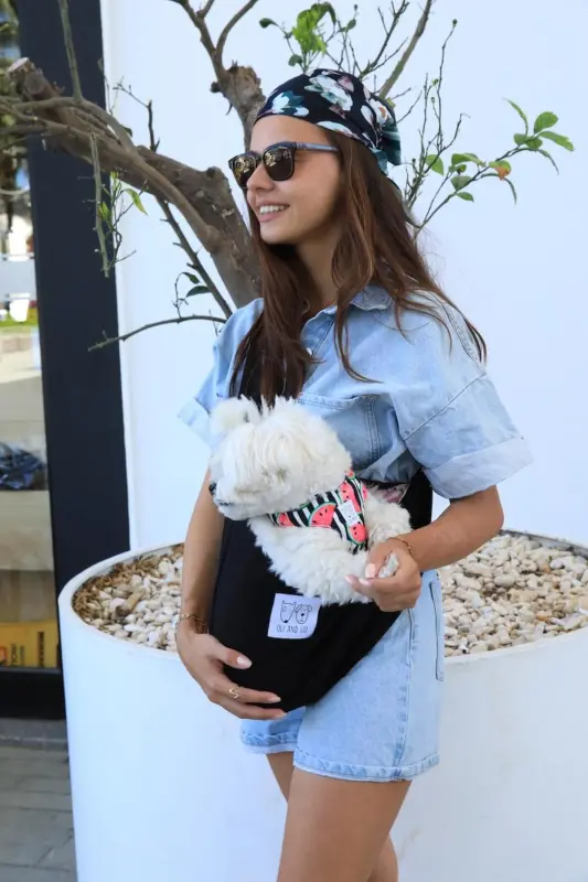 Siyah Köpek Taşıma Çantası (Pet Sling – Ana Kucağı) - SİYAH - 2