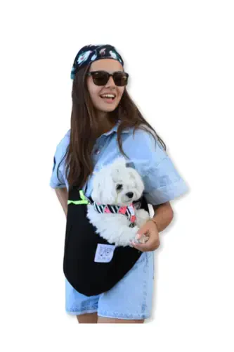 Siyah Köpek Taşıma Çantası (Pet Sling – Ana Kucağı)-SİYAH - 7