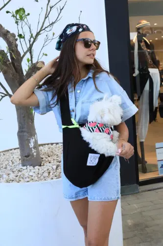 Siyah Köpek Taşıma Çantası (Pet Sling – Ana Kucağı)-SİYAH - 3