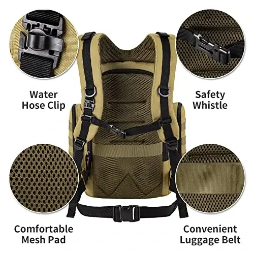 SHARKMOUTH Diaper Bag Backpack for Dad and Mom, Military Molle diaper Pack with Insulated Bottle Holders and Wipe Pocket - 5