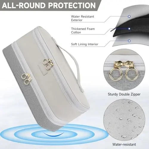 Köpekbalığı Flexstyle/FlexFusion/Saç Kurutma Makinesi ile Uyumlu Seyahat Taşıma Çantası, Çift Katmanlı Sıcak Saç Aletleri Saklama Çantası Dyson Airwrap Şekillendirici/Supersonic Saç Kurutma Makinesi ve Aksesuarları için Uygundur, Gri-Sadece Çanta - 4