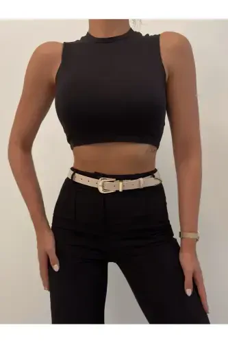 Ko'prik Toka Uch Takım Kadın Pantolon Kamarı, Ceket Kamarı, Elbise Kamarı, Gömlek Kamarı-Bej - 3