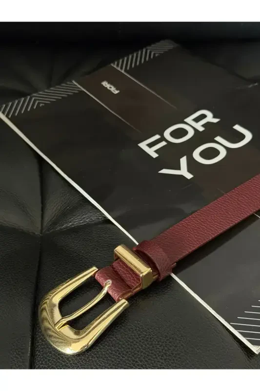 Köprü Toka Uç Takım Kadın Pantolon Kemeri, Ceket Kemeri, Elbise Kemeri, Gömlek Kemeri-Bordo - 3