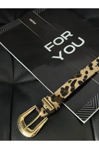 Köprü Toka Uç Takım Kadın Pantolon Kemeri, Ceket Kemeri, Elbise Kemeri, Gömlek Kemeri-Leopar - FIORI (1)