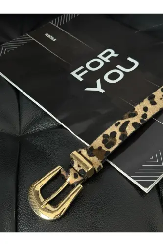 Köprü Toka Uç Takım Kadın Pantolon Kemeri, Ceket Kemeri, Elbise Kemeri, Gömlek Kemeri - Leopar - 3