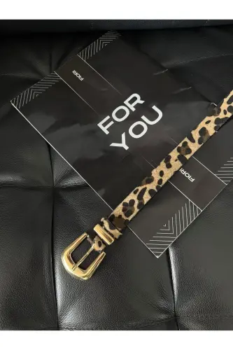 Köprü Toka Uç Takım Kadın Pantolon Kemeri, Ceket Kemeri, Elbise Kemeri, Gömlek Kemeri - Leopar - 4