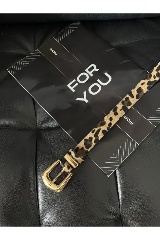 Köprü Toka Uç Takım Kadın Pantolon Kemeri, Ceket Kemeri, Elbise Kemeri, Gömlek Kemeri - Leopar - 4