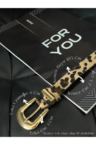 Köprü Toka Uç Takım Kadın Pantolon Kemeri, Ceket Kemeri, Elbise Kemeri, Gömlek Kemeri-Leopar - 1