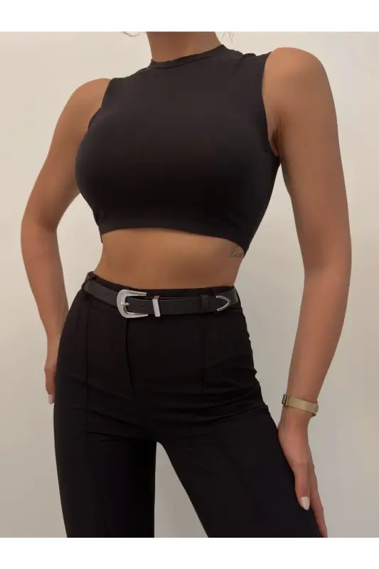 Köprü Toka Uç Takım Kadın Pantolon Kemeri, Ceket Kemeri, Elbise Kemeri, Gömlek Kemeri-Siyah - 5