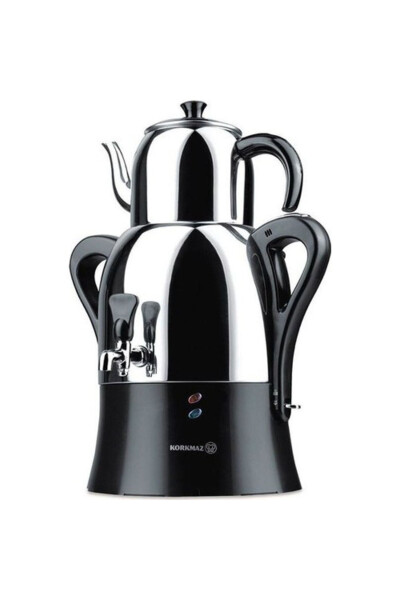 Kor A341-04 Teaholic Inox/Black Samovar - KORKMAZ
