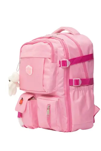 Kore Tarzı Ortopedik Özel Tasarım Çok Cepli Su Geçirmez Yeni Nesil Aksesuarlı Kız Okul Çantası - 4