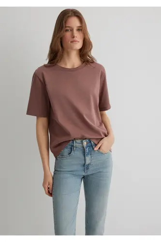 Коричневая базовая футболка Regular Fit / Стандартный крой - 3