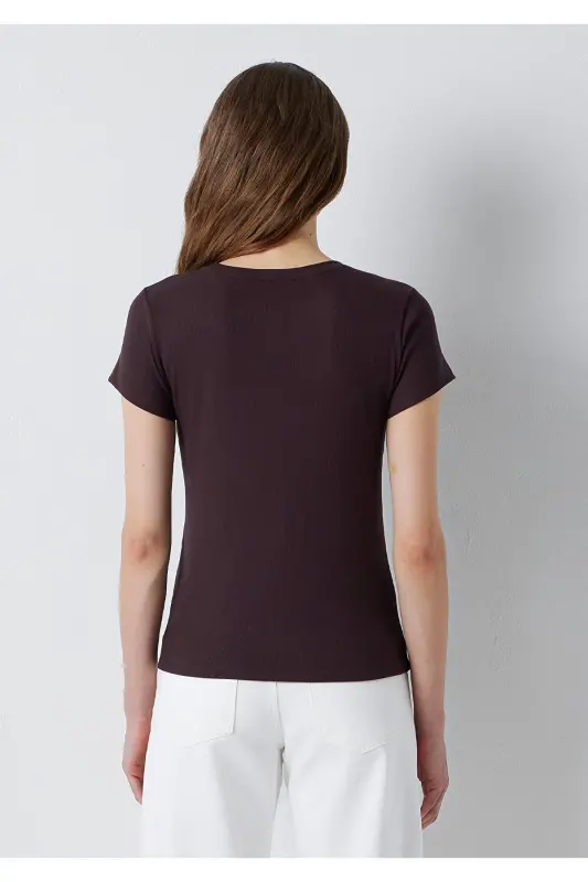 Коричневая базовая футболка Slim Fit / Узкий крой 1612904-90704 - Коричневая - 5