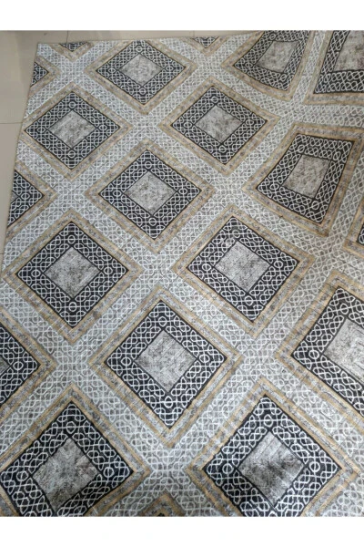 Коричневая моющаяся нескользящая основа Четыре сезона Гостиная Ванная комната Балкон Молодежная комната Резная дорожка - ASLAN HOME